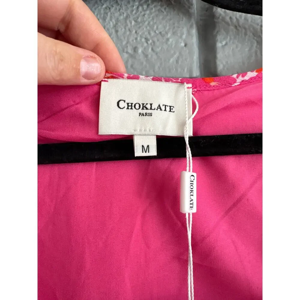 NWT Chokolate Paris Floral Metallic Dress size M - Picture 3 of 4